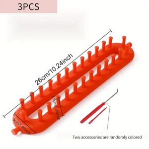 TEMU 스카프, 뜨개질 장치, 브로치 핸들, 플라스틱 바늘을 포함한 3가지 뜨개질 도구 세트입니다. 초보자와 숙련된 뜨개질자 모두에게 적합하며, 게으른 사람들에게 스카프, 스웨터, 수건 뜨개질에 완벽합니다.