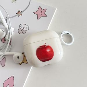 TEMU 화이트 Apple + 원형 이어폰 케이스 (Airpodspro2 케이스/Airpodspro 케이스/Airpods4 케이스/Airpods3 케이스/Airpods2 케이스용)/패션 여성 이어폰 케이스/ 이어폰 케이스
