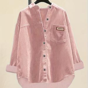 TEMU 플리츠 심플 패션 루즈 버튼셔츠