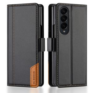 TEMU 휴대폰 케이스 - 삼성 갤럭시 Z 폴드 7, 6, 5, 4, 3 및 5G용 RFID 차단 기능이 있는 인조 가죽 지갑 케이스, 카드 홀더 및 킥스탠드 플립 커버 포함