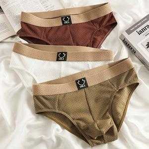 TEMU 3피스 남성 아이스 섬유 원단 삼각 속옷 대비 웨이스트밴드 레터 트렌디 속옷 통기성 편안한 탄성 스포츠 반바지