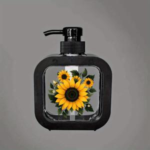 TEMU 생기 넘치는 노란 리필 가능한 액체 비누 디스펜서 - 귀여운 핸드 솝 & 로션 펌프 병, 니켈 프리 플라스틱, 주방 싱크대 & 욕실용 - 위생적인 리필 시스템 (일회용 아님) - DIY용 장식용