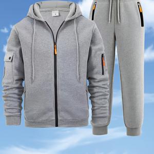 TEMU The Men'S 스타일리시 캐주얼 스포츠 지퍼업 후드티 (Cloud Years Selection) 는 아웃도어 어드벤처 및 운동에 적합하며, 뛰어난 보온성을 제공합니다.