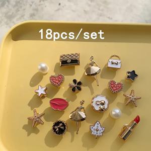 TEMU 18개 패셔너블 댄싱 걸, 사삭, 립스틱 신발 부츠 장식, 탈착식 신발 버클이 있는 신발 부츠 장식, 샌들, 슬리퍼 등에 적합, 가족, 친구, 어머니를 위한 완벽한 할로윈, 추수감사절, 크리스마스 선물