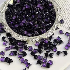 TEMU 얼굴 없는 고양이 머리 유리 구슬 6×7mm 100개입 - 핑크, 화이트, 블랙, 블루, 퍼플, 멀티컬러 반투명 귀여운 고양이 디자인 비즈, 주얼리 제작, 팔찌, 목걸이, 귀걸이, 키체인, 폰 참 장식에 적합 - 핸드메이드 추가