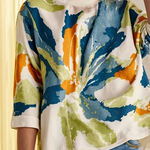 TEMU 여성용 우아한 라운드넥 블라우스 - 단색 체리 디자인 YTD (연중 맞춤형 핏), 봄/가을 오피스 & 세미포멀 웨어, 중성톤 기계세탁 가능 논스트레치 셔츠