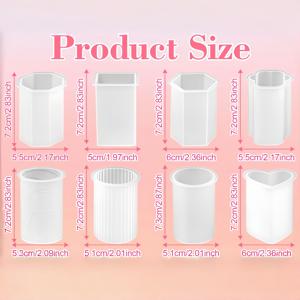 TEMU 8개 실리콘 양초 몰드 세트 (자체 양초 제작용), 7.2 x 5.5cm 고급 공예 양초 몰드, 재사용 가능한 양초 몰드 (심 포함), 향기 양초용 양초 몰드, 양초 제작 도구, 양초 몰드, 양초 모양 몰드