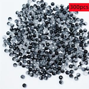 TEMU 300개 QYWCTZ 6mm 크랙 비즈 - 마블 스모키 소형 비즈, 팔찌, 목걸이, 반지, 폰 체인 제작용 - 주얼리 만들기 재료, 공예용 비즈, 스페이서, 우정 비즈 액세서리