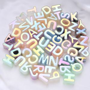 TEMU 20개 랜덤 컬러 아크릴 대구멍 알파벳 비즈 DIY 키체인 및 휴대폰 참 액세서리, 주얼리 DIY 팔찌, 목걸이, 비즈펜 장식 수제 완벽