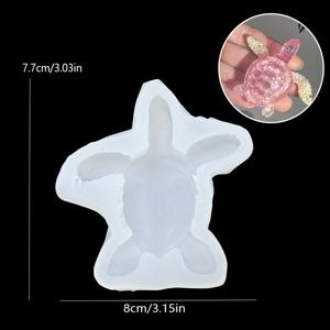 TEMU 고품질 3D 거북이 실리콘 몰드 2가지 스타일, 재사용 가능한 동물 디자인 (석고, 레진, 양초, 공예에 적합) - 수족관 장식, 콘크리트 장식품, 석고 예술 작품 제작 - 귀여운 거북이 모양