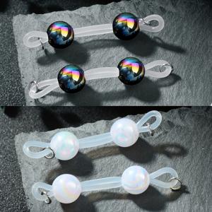 TEMU 4개입 아크릴 컬러풀 비즈 바디 주얼리 세트 - 조절 가능한 사이즈, 통증 없는 피어싱 없음, 데일리 웨어 & 발렌타인데이 선물용 여성 주얼리