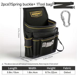 TEMU 공구 벨트용 2개 세트 (스프링 버클 1개 + 공구 가방 1개), 작은 공구 파우치, 벨트 클립이 있는 전기 기술자 및 목수 공구 파우치, 남성을 위해 설계된 정원 도구 파우치 포함 (공구 벨트, 공구 가방, 공구 파우치)