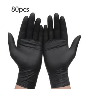 TEMU 80개입 일회용 니트릴 장갑 라텍스 프리 PVC 소재, 가정 청소 및 일상 작업용, 편안한 착용감, 유연하고 쉽게 착용 가능, 보관 및 가족용 편리한 포장