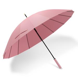 TEMU 스타일리시 16K 반자동 가죽핸들 장우산, 원터치버튼, 16살 튼튼한 프레임 곡선형 방풍 컬러풀 디자인, 자외선차단 여성 여자 패션 양우산