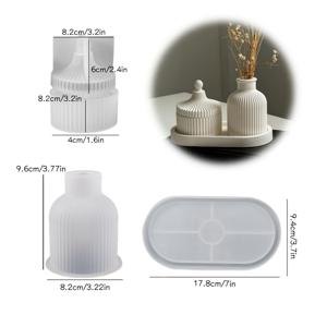 TEMU 레진 몰드 4개 꽃병 수납 상자 타원형 트레이 세트 조합 몰드 홈 테이블 드립 글루 석고 수납 꽃꽂이 실리콘 몰드