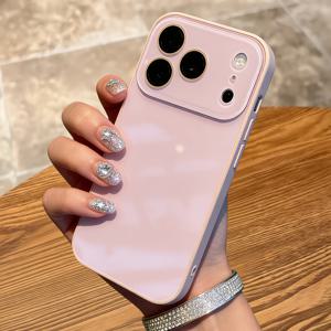 TEMU 폰 케이스: 애플 아이폰 17 프로 맥스 케이스, 아이폰 16 마카롱 아이스 센스 글래스 케이스, 15 심플 뉴 스타일, 14 인터넷에서 인기 있는 커플, 13 솔리드 컬러, 17 프로 풀커버 렌즈, 16 프로 폰 커버