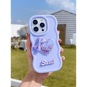 TEMU 휴대폰 케이스 - 도파민 마카롱 사랑 퀵샌드 휴대폰 케이스, 대비되는 색상의 레터 