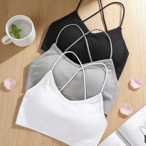 TEMU 10대들을 위해 디자인된 와이어 없는 스트랩리스 백리스 브라렛 튜브 탑 3종 세트