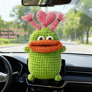 TEMU 귀여운 소시지 모양 자동차 키 커버, 수제 직조 키 케이스, 끈이 달린 자동차 키 커버, 사랑스러운 카툰 플러시 이어폰 보관백/동전 지갑, 립스틱, 데이터 케이블 등 보관 가능, 재미있는 자동차 액세서리, 모든 자동차 키에 적합