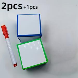 TEMU 2개입 (화이트보드 펜 1개 포함) - 랜덤 색상, 재사용 가능 및 지울 수 있는 폼 주사위, 드라이 아이즈 마커 호환, 빈 추가