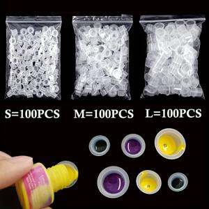 TEMU 300개 타투 잉크 혼합 컵 S/M/L | 일회용 타투 컵, 타투 스튜디오 용품, 잉크 제품용 타투 장비, ABS 재질