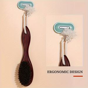 TEMU 순수 말총 빈티지 그라데이션 이발용 수염깎기 브러시, 포마드 브러시, 수염 브러시, 헤어 케어 빗