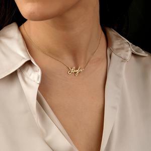 TEMU 맞춤형 이름 목걸이, 개인 맞춤 스테인리스 스틸 고급 목걸이, 다양한 글꼴 스타일로 제공, 트렌디한 여성용 주얼리, 언어 제한: 영어