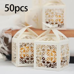 TEMU 50개, 레이저 컷 캔디 박스, 기념일 및 결혼식 선물 포장용, 웨딩 파티 장식 소품, 나비 디자인 선물 포장 상자, 크리스마스, 할로윈