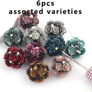 TEMU 20mm 아크릴 꽃 모양 비즈, 4/6개 - 주얼리 만들기 키트용 플로럴 비즈 & 비즈 어소트먼트, DIY 비즈 공예용품, 팔찌, 핸드폰, 펜, 가방 액세서리 및 장식