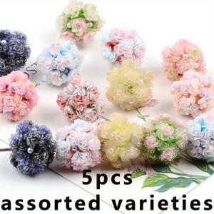 TEMU 소프트 클레이 플로럴 볼 비즈 5개 - 0.78인치 멀티컬러 아크릴 플라워 비즈, 0.059인치 구멍, 아크릴 생동감 플라워 스페이서 비즈 & 홀 비즈, 주얼리 메이킹, 펜 장식, DIY 공예, 홈 데코 & 선물용 액세서리