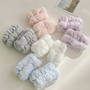 TEMU 6개입 얼굴 세척용 마법 장치 손목 밴드, 수분 흡수 커프스 운동 땀 닦기 팔찌, 세척 및 방습 소매