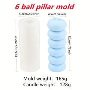 TEMU DIY 실리콘 캔들 몰드 키트 - 소이 왁스용 볼 & 필러 모양, 수지 공예 및 비누 만들기 도구 1개, 석고 장식 점토 공예, 소이 왁스 제작