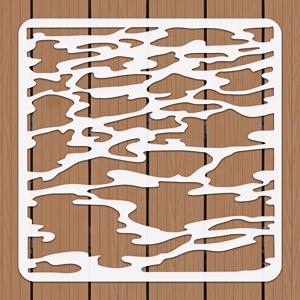 TEMU 11.8x11.8 인치 해양 파도 스텐실 - DIY 예술 프로젝트용 대형 해양 파도 디자인, 쉽게 청소할 수 있는 PET 재질, 타일, 직물, 가구, 바닥 및 벽에 페인트로 칠할 수 있는 완벽한 DIY 공예 | 해양 파도 패턴 | Easyclean 스텐실