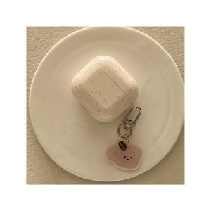 TEMU 마블 화이트 스톤 패턴 잉크 스플래시 이어폰 케이스 + 커피 비앤 펜던트, Apple Airpods Pro 2 케이스/Airpods Pro 케이스/Airpods 4 케이스/Airpods 3 케이스/Airpods 2 케이스에 적합