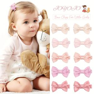 TEMU 10개입 투인치 캔디 컬러 패브릭 헤어 클립, 풀 랩, 미끄럼 방지, 간편하고 스타일리시한 리본 헤어 장식, 달콤하고 귀여운 헤어 장식용