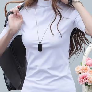 TEMU 방향성 여성 패션 반팔 터틀넥 티셔츠