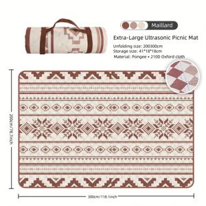 TEMU 초대형 접이식 피크닉 매트, 외출, 캠핑 및 모임에 적합