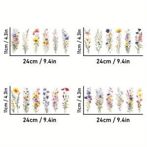 TEMU EYESWEB - 24개 고품질 DTF 수채화 야생화 3D 방수 종이, 16oz 리비 유리병, 물병, 컵 슬리브용 - 방수, 내구성 소재, DIY 장식 (DG-70221)