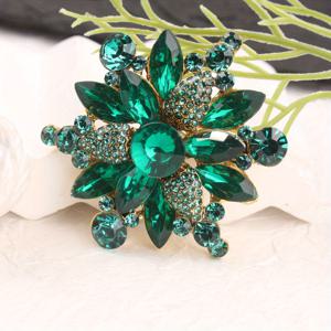 TEMU 1개 럭셔리 그린 합성 보석 플로럴 브로치, 우아한 여성용 핀, 드레스, 코트, 가방 등 다양한 장식용, 연인, 친구, 가족, 동료를 위한 로맨틱한 축제 선물로 이상적