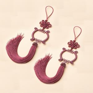 TEMU 2개 세트 수제 우아한 커튼 타이백 태슬 - 모던 폴리에스터 커튼 링, 타이백 스트랩, 홈, 오피스, 거실용 멀티컬러 태슬 펜던트 - 에스닉 스타일 홈 & 카 데코 키체인 액세서리