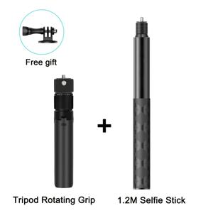 TEMU 불렛타임 회전 핸드헬드 삼각대 셀카봉 세트, 회전 핸들 & 인비저블 셀카봉이 포함된 불렛타임 번들 - Insta360 X5/X4/X3 GO 3S/ One X2/One RS/One R/One Sports 카메라 액세서리용 알루미늄 삼각대 키트