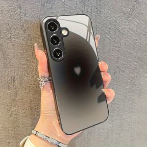 TEMU 휴대폰 케이스 - 블랙 타이다이 하트 패턴 유리 휴대폰 케이스 (갤럭시 S25/S25 울트라/S25 플러스/S25 엣지/S24/S24 FE/S24 울트라/S23/S23 울트라/S22/S21/S21 FE/S20/A95/A72/A56/A55/A54/A53/A52/A35/A34/A33/A32/A25/A24/A23/A16/A15/A14/A13/A05S)