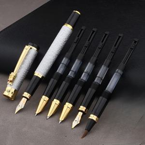 TEMU 만년필 6종 세트 - 4가지 색상 선택 가능, 우아한 검은색 용머리 만년필, 6가지 다른 사이즈