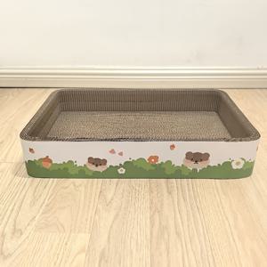 TEMU 1개 고양이 스크래칭 보드, 스크래치 방지 및 내마모성, 잔해 없음, 두꺼운 골판지, 통합형 고양이 스크래칭 욕조, 발톱 연마, 가구 스크래칭 방지, 실내 가정 거실 범용