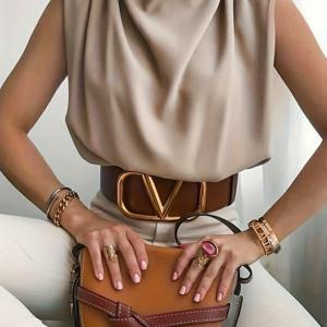 TEMU 여성용 신상 시즌 단색 스탠드 칼라 민소매 탑, 프렌치 스타일 엘레강스 탑, Gavin