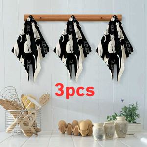 TEMU 동물 아기 고양이 만화 및 낙서 페인팅 패턴의 주방 설거지 행주 3개/6개 팩, 재사용 가능한 청소용 천, 극세사 수세미, 세척이 쉬운 두꺼운 부드러운 산호, 여행용 다기능 작은 정사각형 타월, 가정 요리, 베이킹, 욕실 청소, 야외 활동, 티파티 장식, 가정 용품, 청소용 천, 게으른 물티슈에 적합