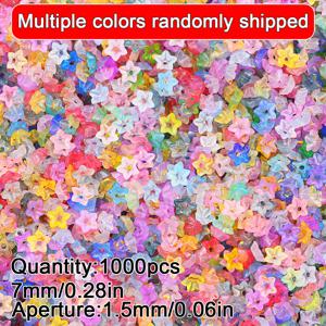 TEMU 1000/2000개 소형 꽃 모양 젤리 투톤 혼합 아크릴 비즈, 인기 있고 다용도 루스 비즈 및 스페이서, 팔찌 및 목걸이 제작, 귀걸이 펜던트, 수제 자동차 장식, 창의적인 장식 및 홈 데코에 적합