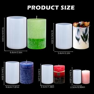 TEMU 원통형 캔들 몰드 5개 세트, 향초 만들기 키트, DIY 아로마테라피 캔들용, 공예 애호가, 홈 분위기 장식, 휴일 선물에 이상적