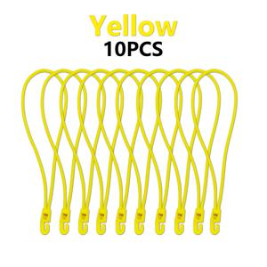 TEMU 소형 후크 탄성 로프 10개, 25.4cm/10인치, 캠핑 타프, 텐트, 캐노피, 화물, 호스 및 고정용 후크가 있는 짧은 번지스트랩 (형광 녹색, 검정색, 노란색, 흰색)