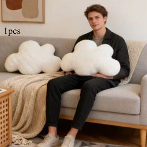 TEMU XL 사이즈 구름 모양 베개 | 두 배 더 푹신하게, 4-In-1 장식 선물 상자 (쿠션/베개/소파 담요/분위기 소품), 오버사이즈 푹신한 쿠션, 소파 침대에 적합, 축제 홈 선물